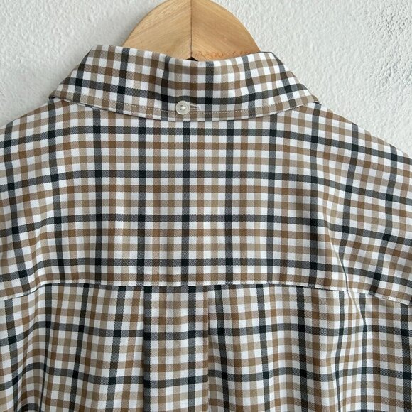 Duluth Trading Co Shirt Tan Green Plaid Check Long Sleeve Button Down - Picture 6 of 7